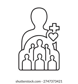 Population Health icon line vector illustration
