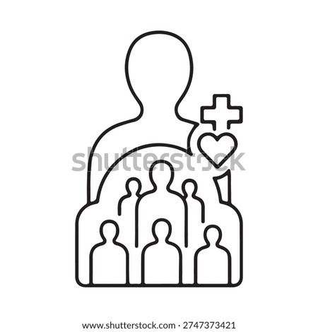 Population Health icon line vector illustration
