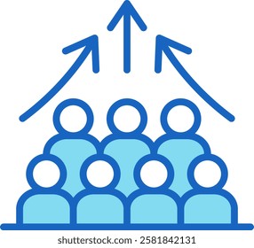 Population Icon Blue Vector Illustration