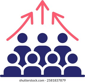 Population Icon Fill Vector Illustration