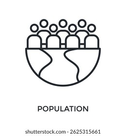 Population Icon Outline Style. Vector Illustration For Graphic Design