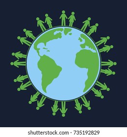 Population icon. Planet icon. Vector illustration. 