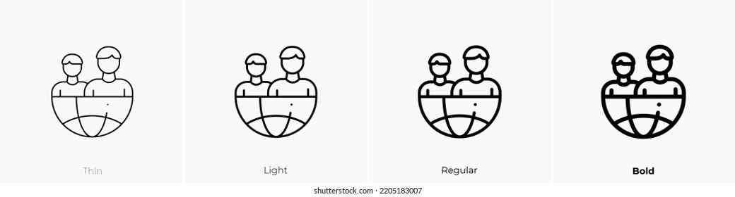 population icon. Thin, Light Regular And Bold style design isolated on white background