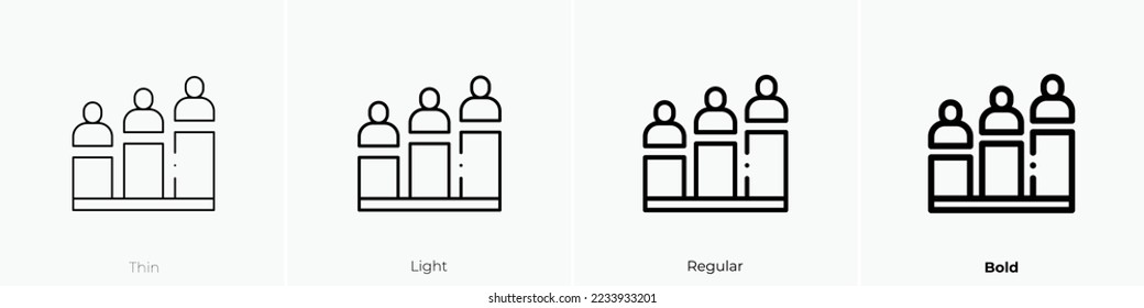 population icon. Thin, Light Regular And Bold style design isolated on white background