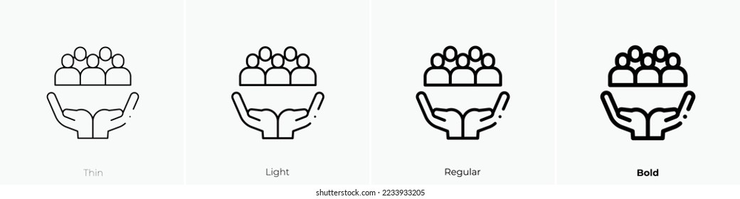 population icon. Thin, Light Regular And Bold style design isolated on white background