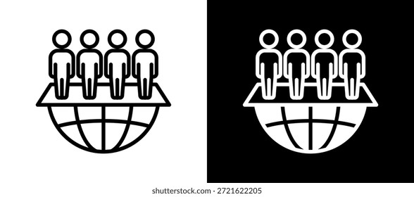 Populationssymbol, weißschwarz, Vektorgrafik