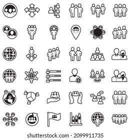 Population Icons. Line With Fill Design. Vector Illustration.