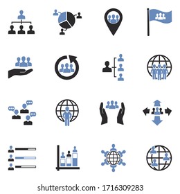Population Icons. Two Tone Flat Design. Vector Illustration.