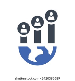 Population increase Icon, Vector Graphics