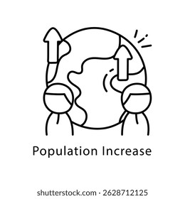 Population Increase Vector Outline Style Icon. Eps 10 file