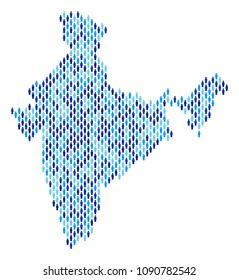 Population India map. Demography vector pattern of India map made of men elements. Abstract social representation of nation group cartography. Demographic map in blue color hues.