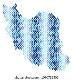 Population Iran map. Demography vector composition of Iran map done of men elements. Abstract social representation of national community cartography. Demographic map in blue color shades.