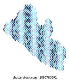 Population Liberia map. Demography vector concept of Liberia map composed of people items. Abstract social representation of national mass cartography. Demographic map in blue color tints.
