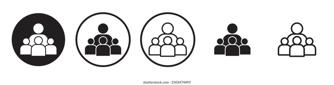 Population line icon vector set.