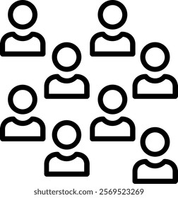 Population Line Vector Icon Design