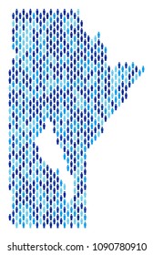 Population Manitoba Province map. Demography vector mosaic of Manitoba Province map organized of men elements. Abstract social plan of national mass cartography. Demographic map in blue color hues.