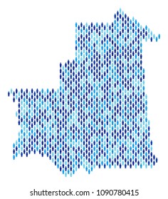 Population Mauritania map. Demography vector mosaic of Mauritania map designed of person items. Abstract social scheme of nation community cartography. Demographic map in blue color shades.