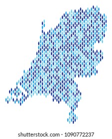 Population Netherlands map. Demography vector collage of Netherlands map done of person elements. Abstract social plan of national mass cartography. Demographic map in blue color shades.