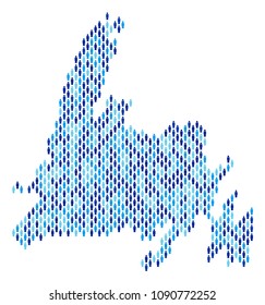 Population Newfoundland Island map. Demography vector mosaic of Newfoundland Island map made of man elements. Abstract social plan of national community cartography.