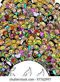 Population of Our World in Colour (vector eps10)