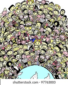 Population of Our World in Colour (vector eps10)