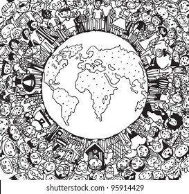 Population of Our World (vector eps10)