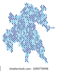 Population Peloponnese Peninsula map. Demography vector pattern of Peloponnese Peninsula map organized of man elements. Abstract social plan of national community cartography.