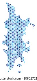 Population Phuket map. Demography vector pattern of Phuket map made of people elements. Abstract social representation of national group cartography. Demographic map in blue color hues.