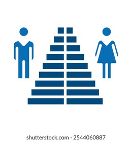 Population Pyramide Symbol Linie Vektorgrafik