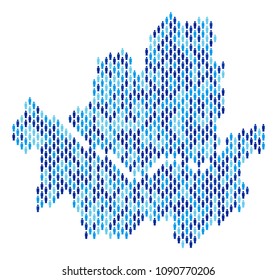 Population Seoul city map. Demography vector collage of Seoul city map constructed of person elements. Abstract social representation of nation group cartography. Demographic map in blue color shades.