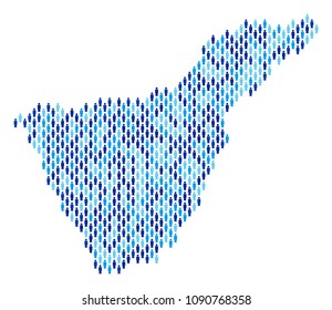 Population Tenerife Spain Island map. Demography vector abstraction of Tenerife Spain Island map composed of man elements. Abstract social representation of nation community cartography.