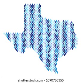 Population Texas map. Demography vector collage of Texas map made of human elements. Abstract social representation of nation community cartography. Demographic map in blue color tinges.