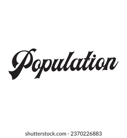 Population text on white background.