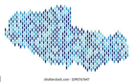 Population Tibet Chinese territory map. Demography vector mosaic of Tibet Chinese territory map constructed of crowd items. Abstract social plan of nation community cartography.