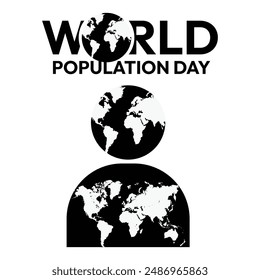 population, world population day black color vector on white background.