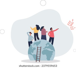 Population of the world with various ethnic groups.Worldwide community and society characters with all culture and racial types.flat vector illustration