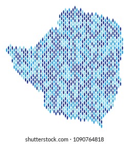 Population Zimbabwe map. Demography vector pattern of Zimbabwe map done of men elements. Abstract social representation of national group cartography. Demographic map in blue color shades.