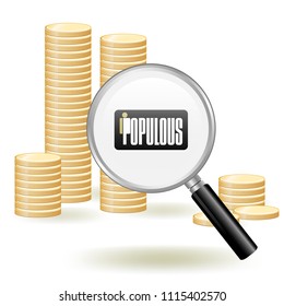 Populous Cryptocurrency Coin Price Analytics Isolated