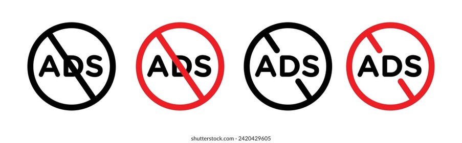 Pop-Up Ad Blocker Line Icon. Advertisement Elimination Icon in Black and White Color.