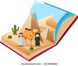 A popup book of desert illustration