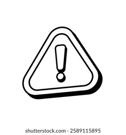 Popup exclamation mark triangle sign icon
