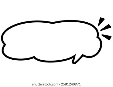 Pop-up hand-drawn  speech bubble. Outline.