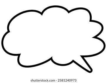 Pop-up hand-drawn  speech bubble. Outline.