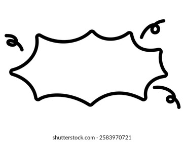 Pop-up hand-drawn  speech bubble. Outline.