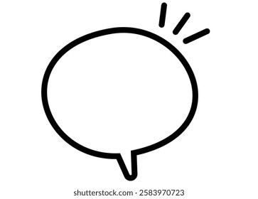 Pop-up hand-drawn  speech bubble. Outline.