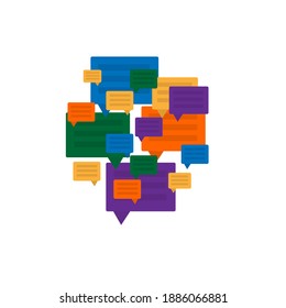 Mensajes emergentes. chat por Internet, ilustración vectorial