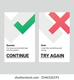Pop-Up Modal Window Design - Success and Error States
