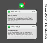 Popup notification for mobile app. Notification Boxes Template for Iphone. Smartphone Message Interface. Vector illustration. Android. Smartphone. IMessages. We Chat. Line. Whatsapp. Samsung Galaxy