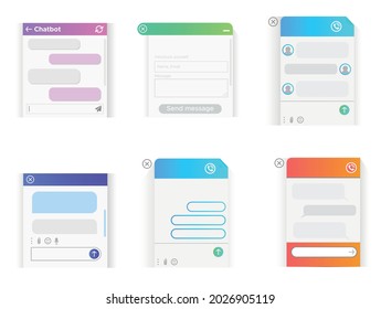 A pop-up online window to help the user. The messenger window. Chat bot for communication in the mobile smartphone app and on the website.