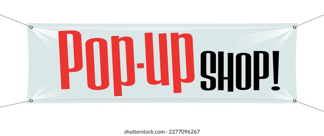 Pop-up shop on white calico